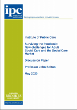 Surviving the pandemic: New challenges for adult social care and the social care market